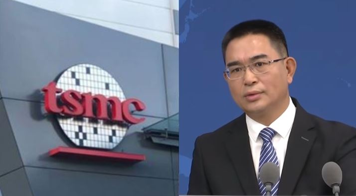 台積電增資美國廠200億美元,中共國台辦發言人陳斌華氣罵「民進黨當局把台積電赴美投資作為「倚美謀獨」的投名狀,毫無底線貼靠美國」。(組合圖/翻攝畫面)