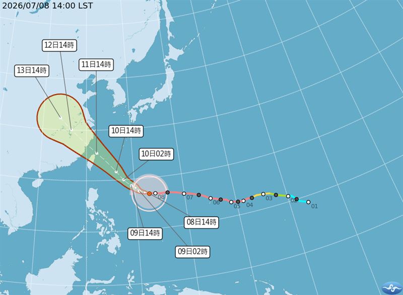 巴威路徑往北修正。(圖/氣象署)