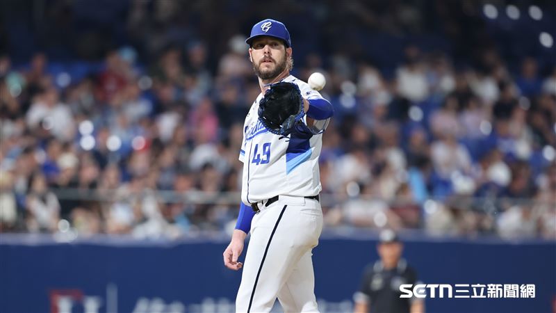 富邦悍將先發投手威戈神6局飆8K僅挨2安無失分。(圖/記者劉彥池攝影)