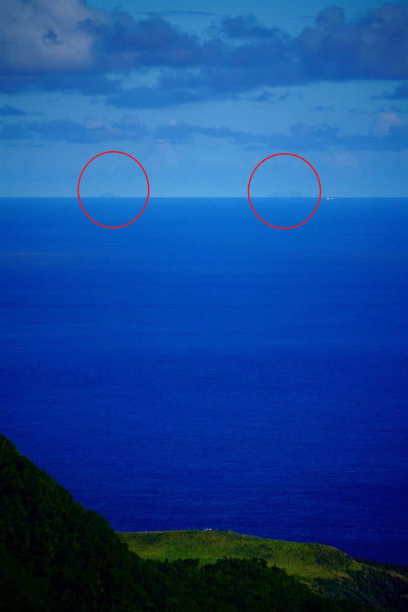 蘭嶼肉眼清楚地見到菲律賓巴丹群島最北端的雅米島及北島。(圖/翻攝自蘭嶼氣象站臉書)