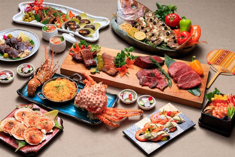 JR東日本大飯店台北鉑麗安自助餐「日本美食祭」,自7月10日起推出段期間限定料理,集結日本各地特色美食,以日本和牛、龍蝦、帝王蟹等高級食材入菜。(圖/飯店業者提供)