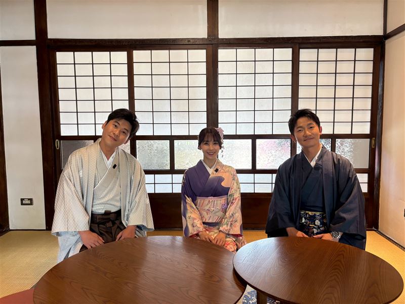 愛子擔任一日導遊,帶著蔡昌憲、黃迪揚展開一趟充滿日本儀式感的台北之旅,(圖/三立提供)