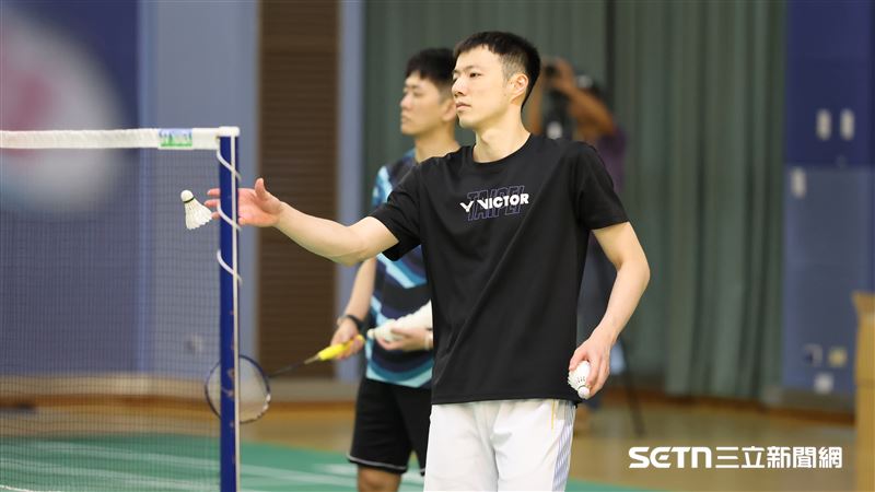 名古屋亞運媒體日,男子羽球選手王子維。(圖/記者劉彥池攝影)