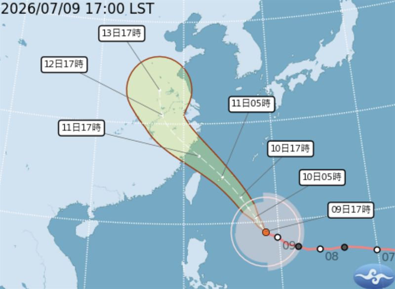 巴威颱風最新路徑。(圖/氣象署)