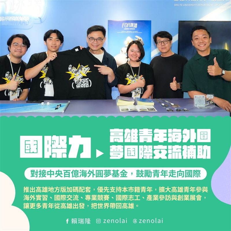 南方有夢!賴瑞隆公布「雄青五力」:與新世代攜手讓高雄成逐夢之都