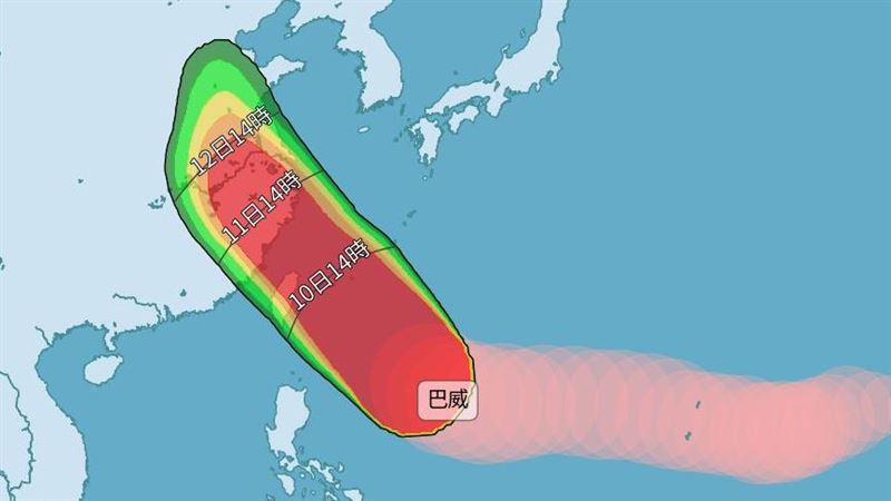 巴威暴風圈週五觸陸!全台風雨時程一次看