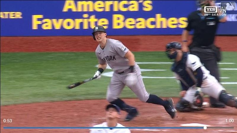 萊斯(Ben Rice)單場雙響砲,寫下單季全壘打數新高。(圖/翻攝自MLB官網)