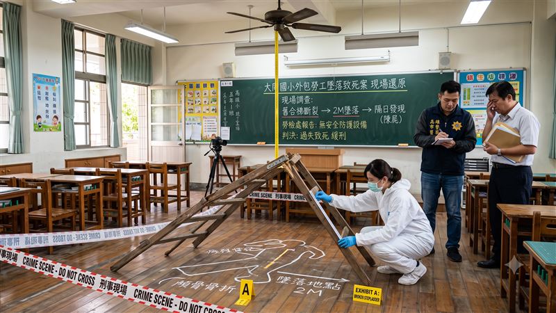 林姓男子因工作梯損壞跌地,最後因延誤就醫導致死亡,現在相關法律追責都已出爐。(示意圖/AI生成)