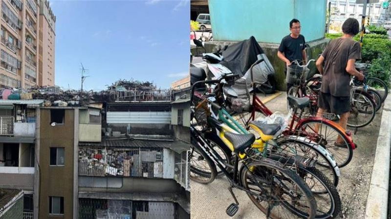 新莊天空垃圾山才清24噸　翁藏單車堆遭逮