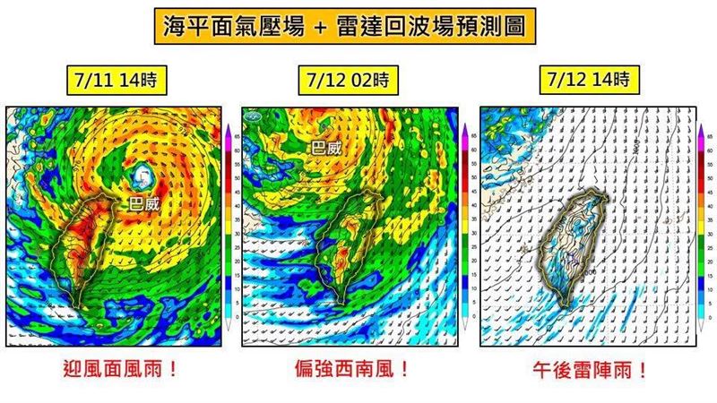 巴威進搖滾區!25年最胖颱3階段雨彈狂炸
