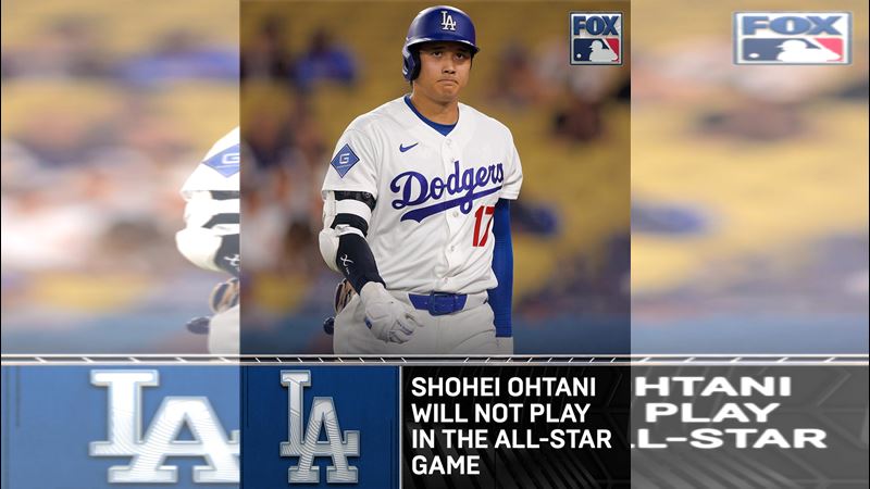 大谷翔平因為左膝傷勢缺席明星賽。（圖／翻攝自FOX Sports: MLB推特）