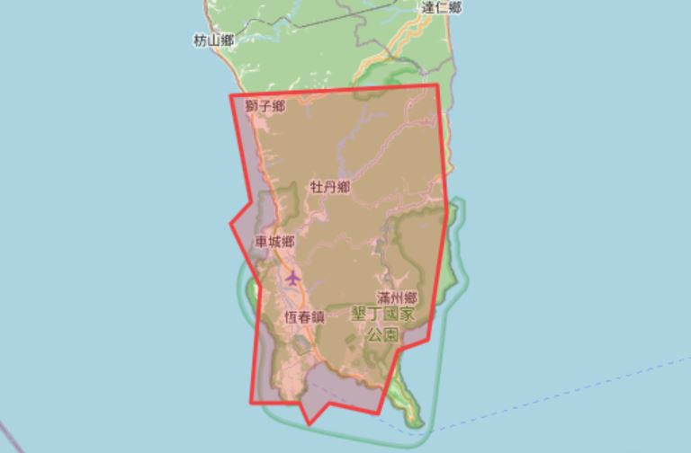 中央氣象署針對屏東縣發布颱風強風告警。(圖/翻攝自中央氣象署)