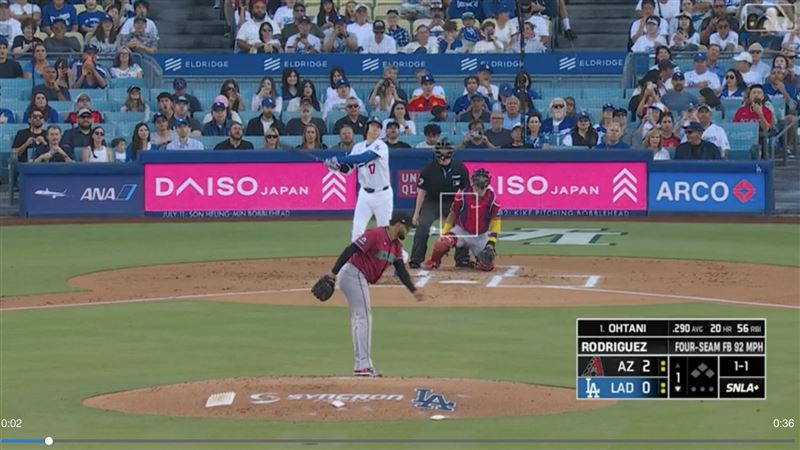 大谷翔平首打席炸裂本季第21轟。(圖/翻攝自MLB TV)