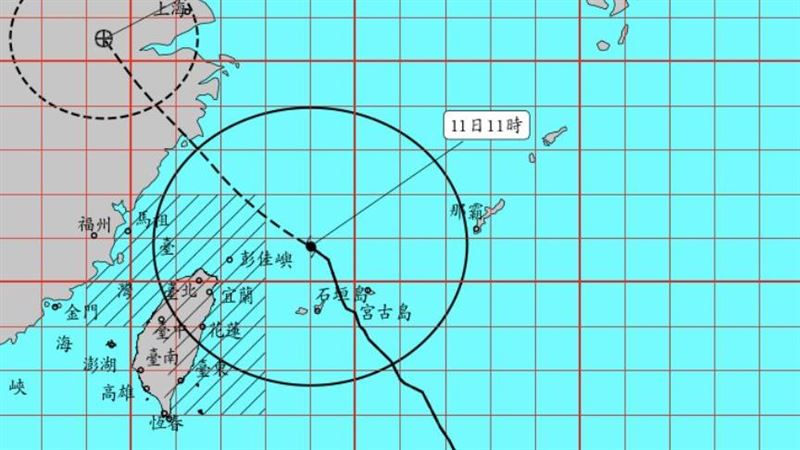 新/中颱巴威減弱了 暴風圈籠罩範圍曝光