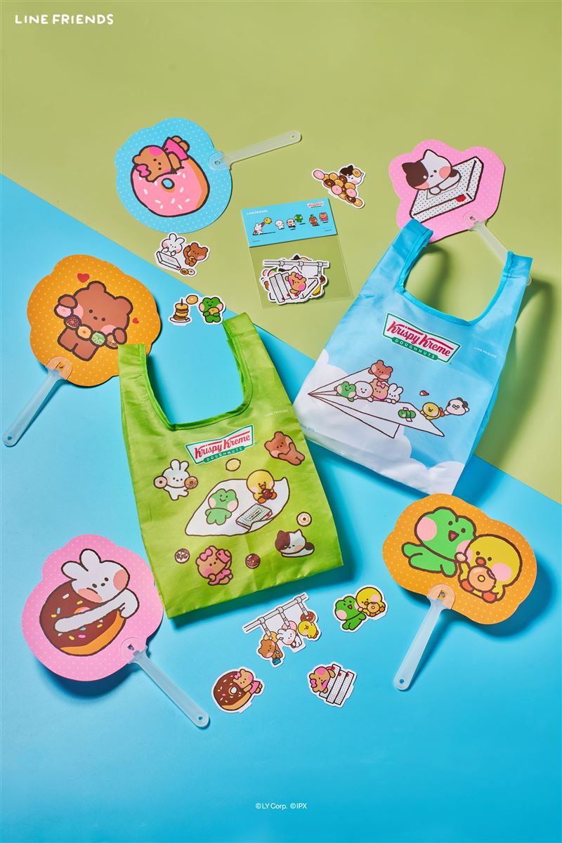 Krispy Kreme開賣LINE FRIENDS minini 特別版周邊商品。(圖/Krispy Kreme提供)