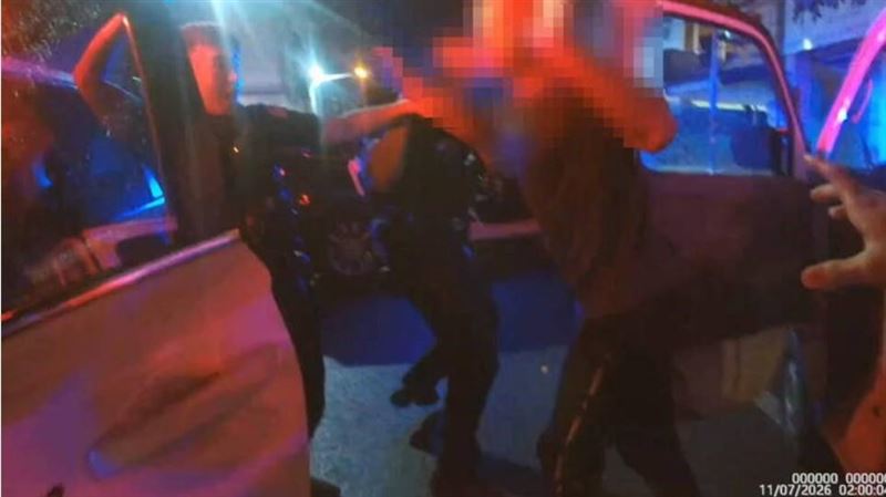 張男駕駛偷來的小貨車,拒檢加速逃逸,遭警方圍捕落網,唾液篩檢毒品陽性反應。(圖/翻攝畫面)