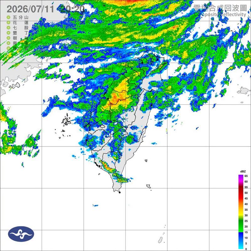 颱風雖漸漸遠,不過其環流仍帶來顯著雨勢。(圖/氣象署)