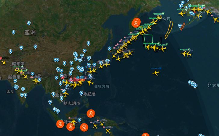 各地飛機往桃園機場前進。(圖/取自「飛翔鼎申-航空新訊」臉書粉專)