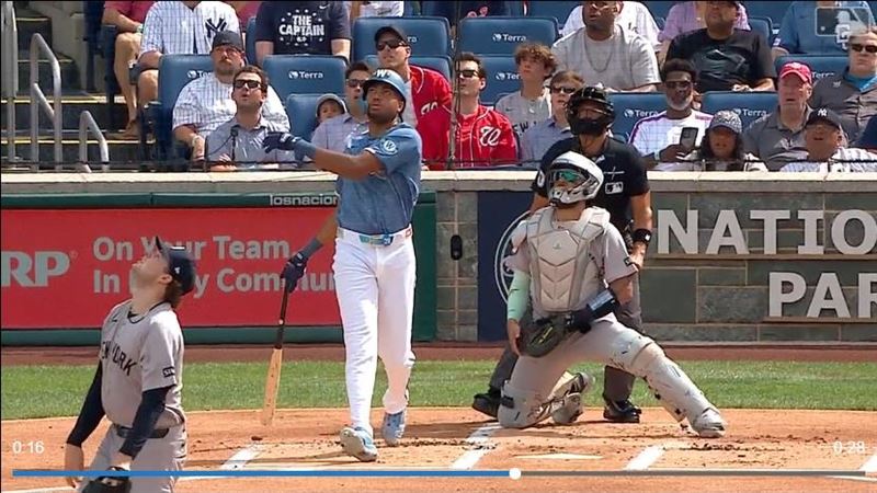 伍德(James Wood)敲出本季第9支「首局首打席」全壘打。(圖/翻攝自MLB官網)