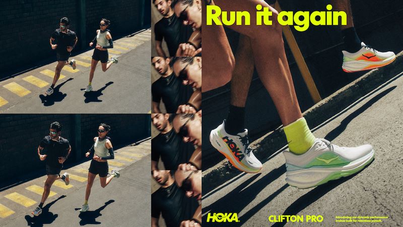 HOKA Clifton迎接家族新成員Clifton PRO,專為高度專注、追逐目標跑者,所打造的動態訓練鞋。(圖/品牌業者提供)
