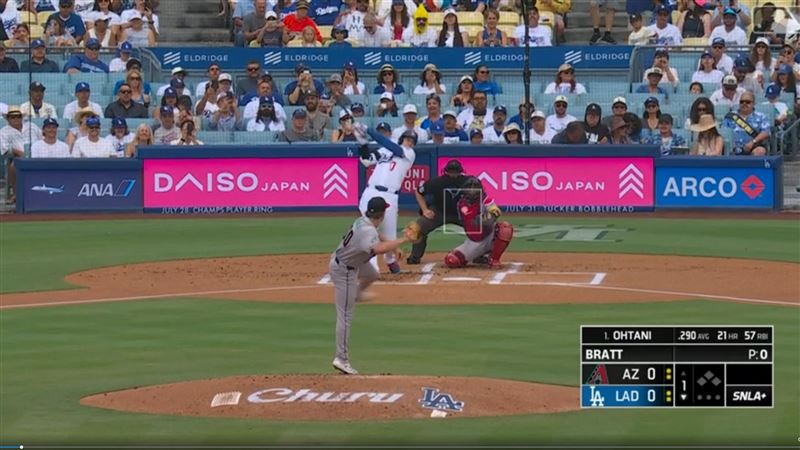 大谷翔平首局首打席首球開轟。(圖/翻攝自MLB官網)