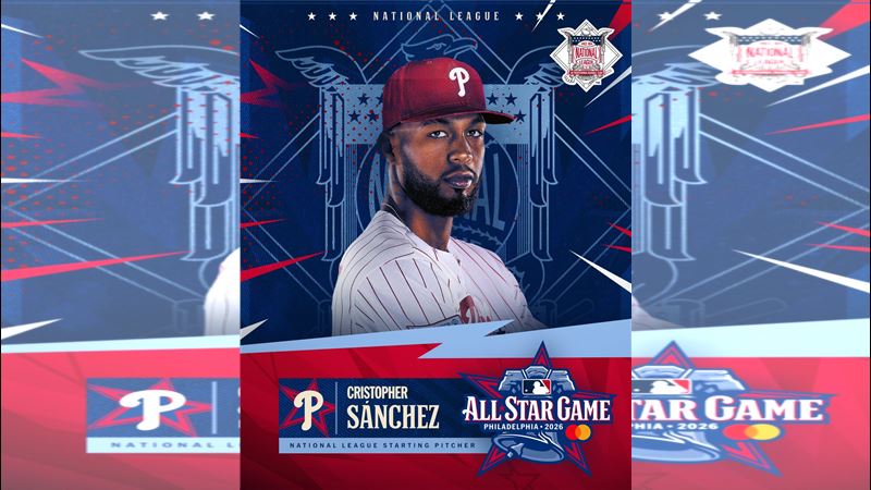 費城費城人桑契斯(Cristopher Sanchez)。(圖/翻攝自X平台 @MLB)
