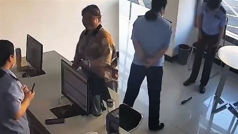河邊撿到手榴彈!婦人徒手拿到警局,警察嚇傻了。(圖/取自微博)