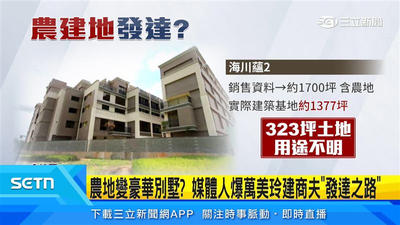 萬美玲丈夫佀同似擔任負責人的海川建設多個建案涉及農地爭議,媒體質疑部分土地用途不明,相關疑點再度引發外界關注