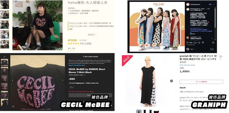 柯南網友比對老婆二伯（李佩潔）的親子品牌被網友質疑疑似抄襲，且不只一家品牌。（圖／翻攝自Threads）