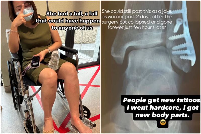 黃淑英在個人社群平台Instagram上發文向朋友報平安，幽默自嘲「別人都去刺青，我卻換了新零件」，當時全家人都認為她即將康復出院。（圖／翻攝自Instagram）
