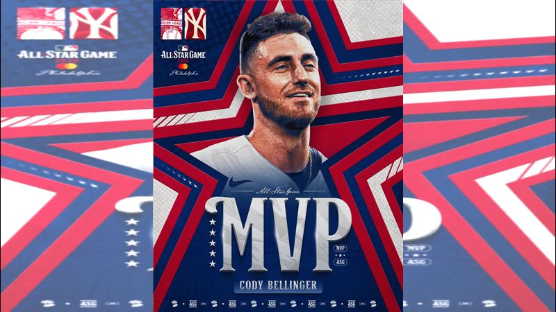 貝林傑（Cody Bellinger）奪下明星賽MVP。（圖／翻攝自X平台 @MLB）