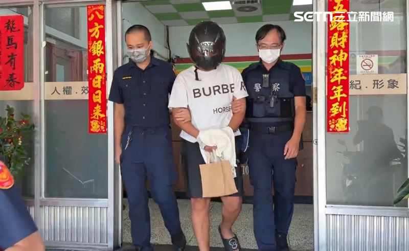 周男誘拐14歲、11歲表姊妹離家到台中一間旅館投宿,遭警方逮捕、移送法辦。(圖/翻攝畫面)