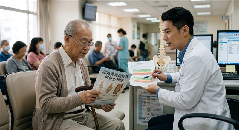 骨質疏鬆不代表不能運動!家醫科醫師洪暐傑提醒,阻力訓練搭配適度衝擊運動,有助於刺激骨骼、降低跌倒風險。(示意圖/AI製圖)