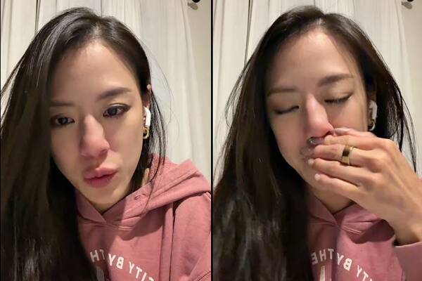 江語晨直播到一半淚崩。(圖/翻攝自微博)