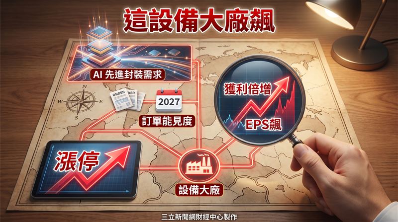 設備大廠志聖(2467)日前公布第2季暨上半年財報,第2季營收締造歷史新猷,獲利年增209%,每股純益(EPS)達4.14元;上半年獲利同步倍增,EPS來到7.16元,交出一張亮眼成績單(圖/三立新聞網財經中心蕭榕AI製圖)