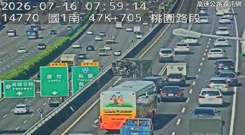 事故現場情形。(圖/翻攝自高速公路資訊網)