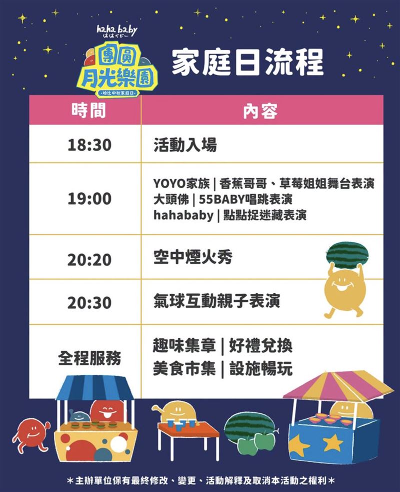 HAHABABY家庭日流程。(圖/翻攝自臉書)