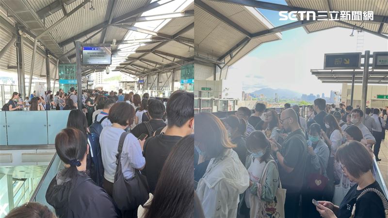 桃園機場捷運今早傳出列車設備異常,車上乘客全數被請下車。(圖/Threads @thirdlittle授權提供)