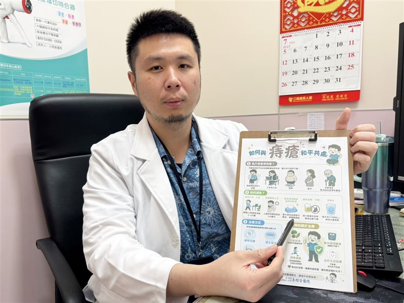 曾禹康醫師提醒,若出現排便出血、肛門異物感、搔癢或腫痛等疑似痔瘡症狀,一定要儘速就醫檢查。(圖/李綜合醫院提供)