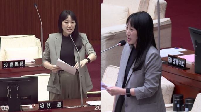 李傅中武遭起訴「議會質詢未現身」，應曉薇也沒到，整組剩下耿葳獨撐近18分鐘（組合圖／翻攝畫面）