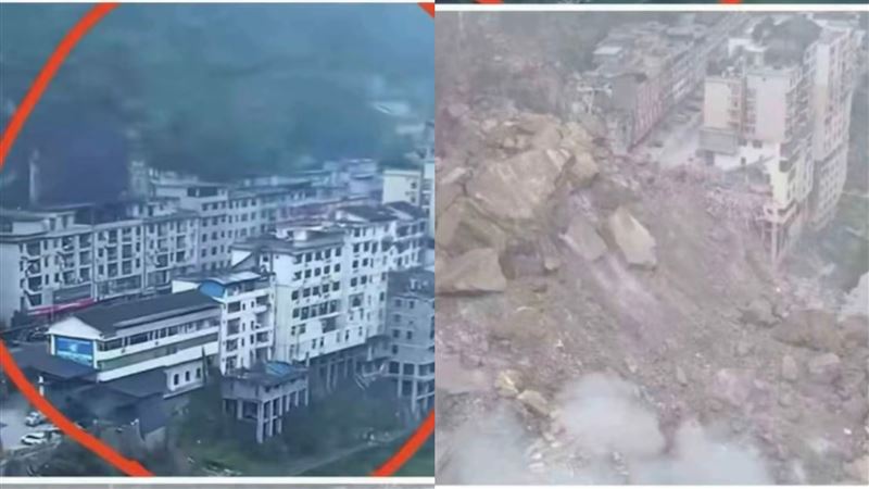 重慶山崩兩排房子秒消失　中國：8人死亡