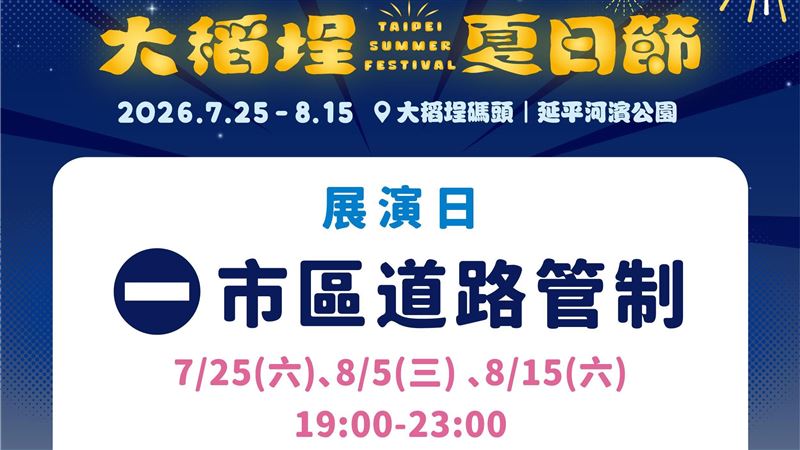 2026大稻埕夏日節7/25登場　交通管制秒懂