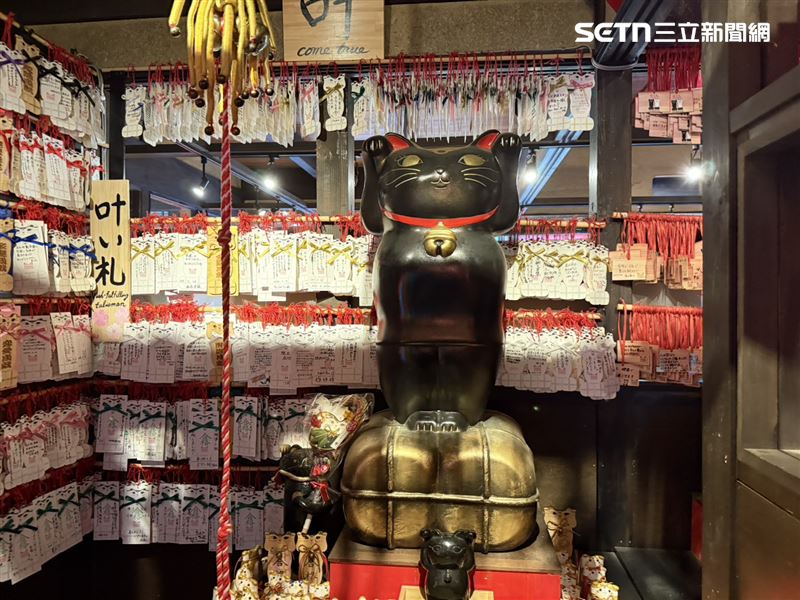 招財貓美術館還願黑貓。(圖/記者李育道攝影)