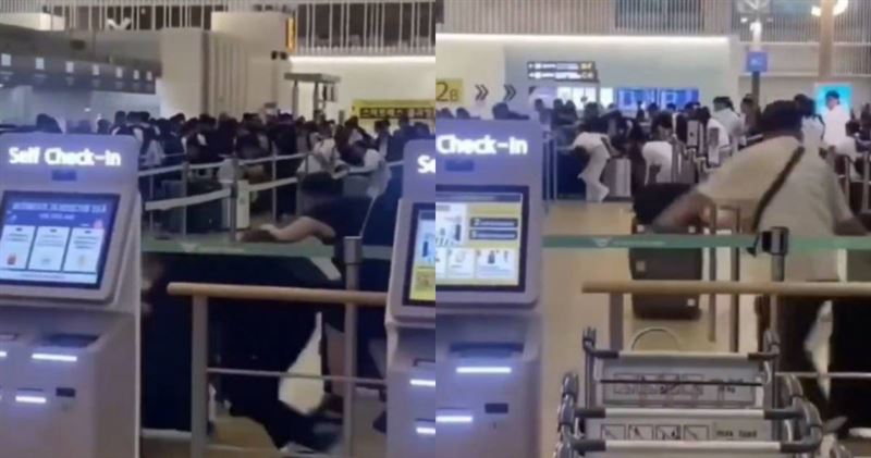 南韓仁川國際機場近期接連發生陸籍旅客集體插隊事件,引發外界關注。(圖/翻攝自X,@kingwest0219)