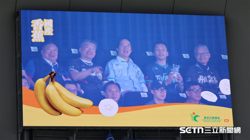 總統賴清德登上臺北大巨蛋大螢幕。(圖/記者劉彥池攝影)