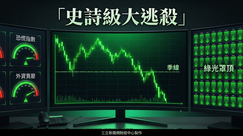 擁有約280萬名股東的台積電(2330),慘淪外資獵殺目標,單日狠砍4萬4183張,股價重挫180元、跌幅7.29%,收在2290元,成交量達7萬4815張。(圖/三立新聞網財經中心蕭榕AI製圖)