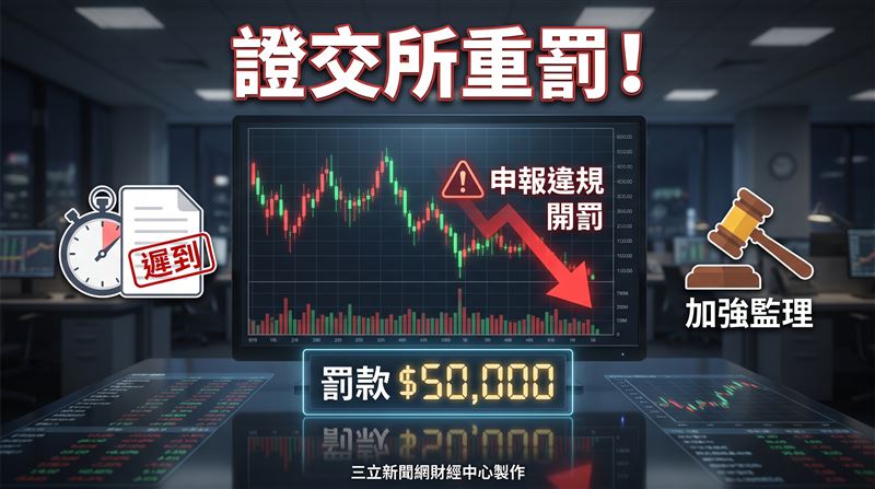 臺灣證券交易所對台揚科技股份有限公司(代號:2314)違反資訊申報作業辦法規定,處以新台幣5萬元違約金。(圖/三立新聞網財經中心蕭榕AI製圖)