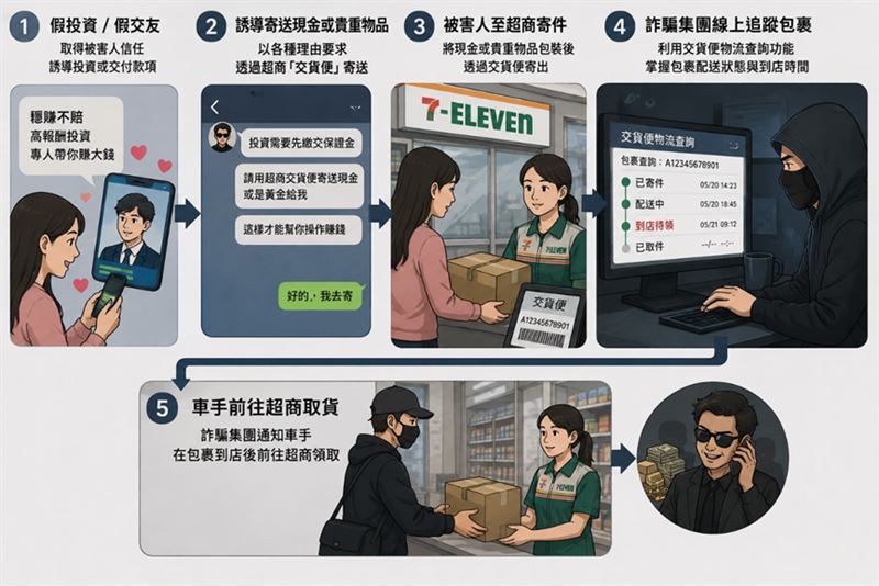 交貨便詐騙流程。(圖/新北警提供)