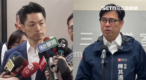 台北市長蔣萬安證實致電邀高雄市長陳其邁上凱道，但陳其邁反邀他參加政院食安會議（組合圖／翻攝畫面）