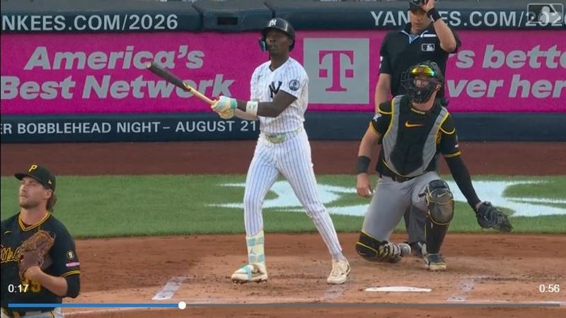 齊森姆(Jazz Chisholm Jr.)單場雙轟,洋基近期打出2連勝。(圖/翻攝自MLB官網)